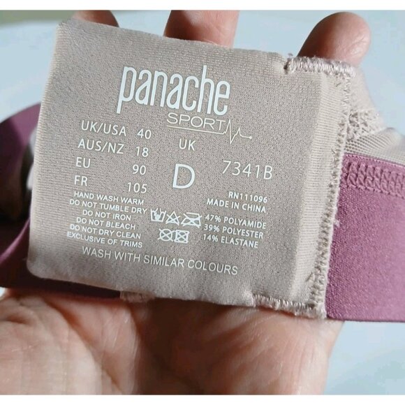 Panache 7341B Boundless Non Wired Sports Bra Size 40D Pink High Impact Racerback - Picture 8 of 8